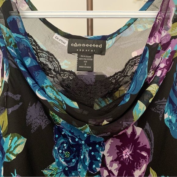 Connected Apparel Floral Slip Dress, Size Small - Picture 7 of 13